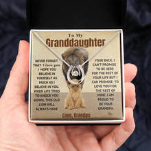 Load image into Gallery viewer, GRANDPA TO GRANDDAUGHTER - PROUD LION - LOVE NECKLACE
