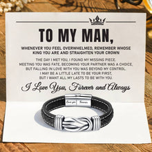 Load image into Gallery viewer, To My Man, I Love You Forever and Always Linked Bracelet
